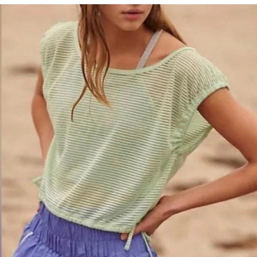 FREE PEOPLE MOVEMENT TIED AND TRUE TEE IN MINT